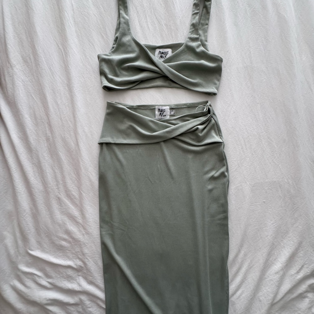 Princess Polly Sage Green Pencil Skirt